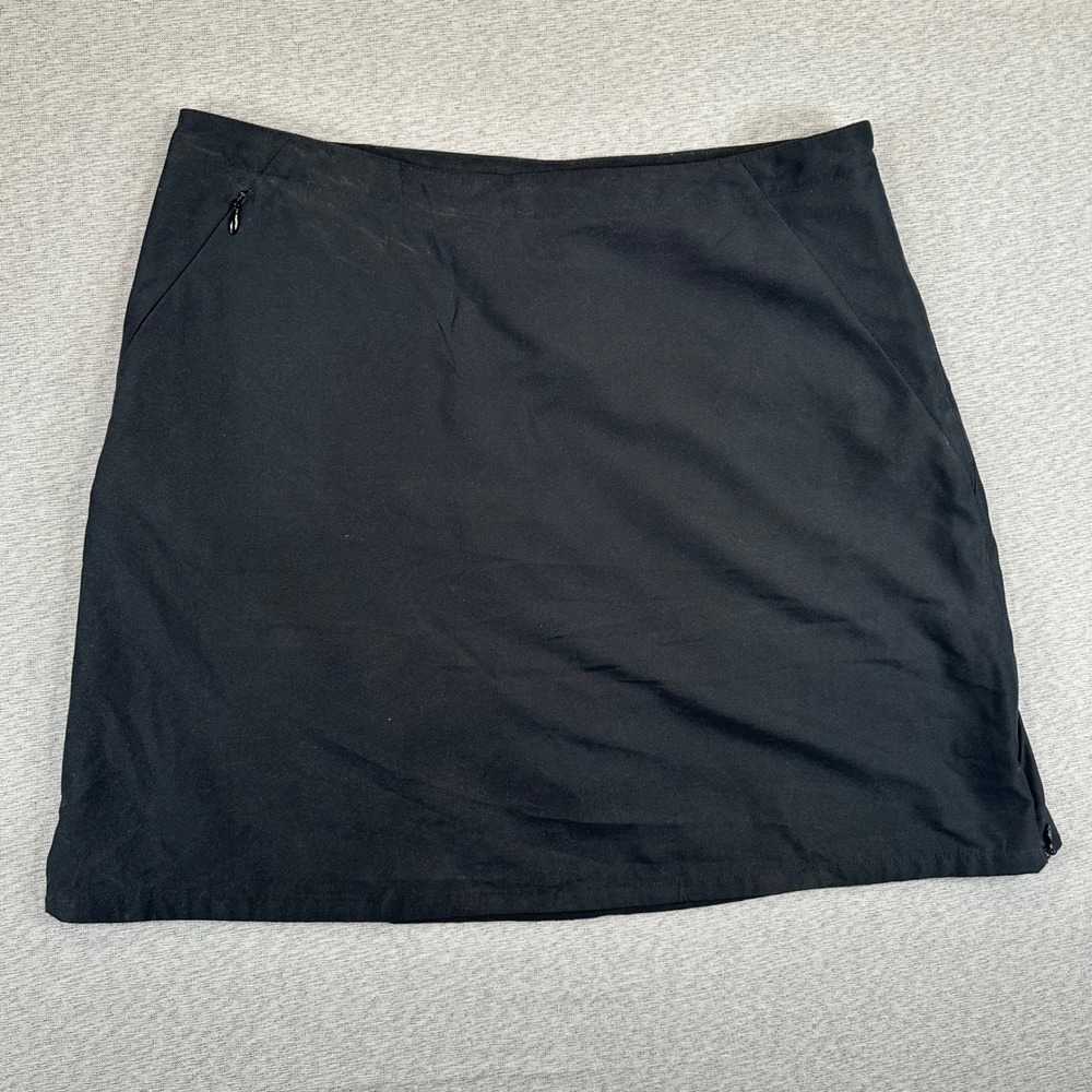 Patagonia Skort Skirt Womens 8 Black Active Side Zip Hiking Trail Lined Solid